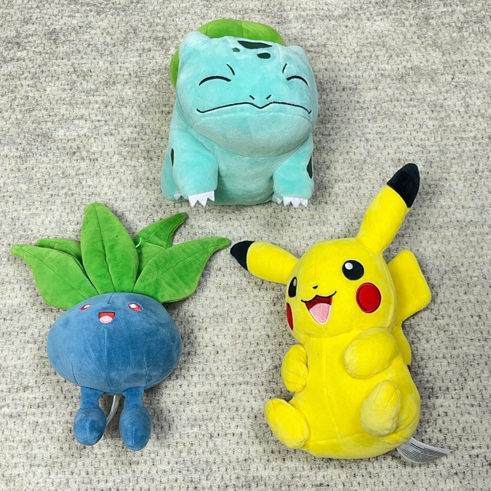 Nintendo Pokemon Plush Lot Doll Toy Stuffed Animal PICACHU Bulbasaur Oddish